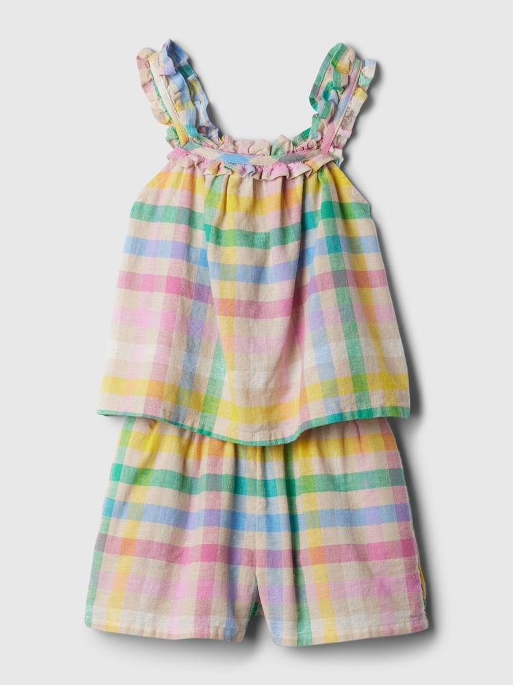 Gap Pink Linen Blend Outfit Shorts Set (Newborn-5yrs) - Image 1 of 1