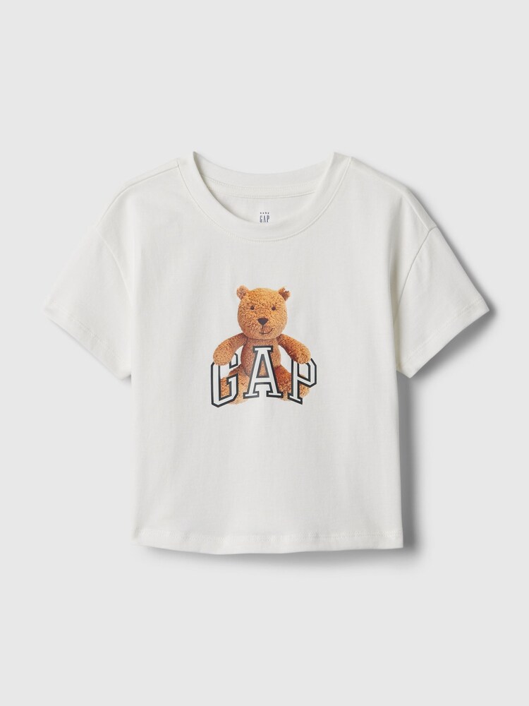 Gap White Organic Cotton Brannan Bear Arch Logo Short Sleeve Crew Neck T-Shirt (Newborn-5yrs) - Image 1 of 1