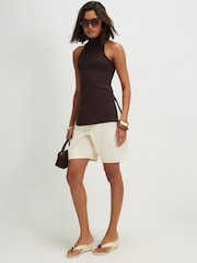 River Island Brown Premium Sleeveless Halter Neck Top - Image 2 of 4