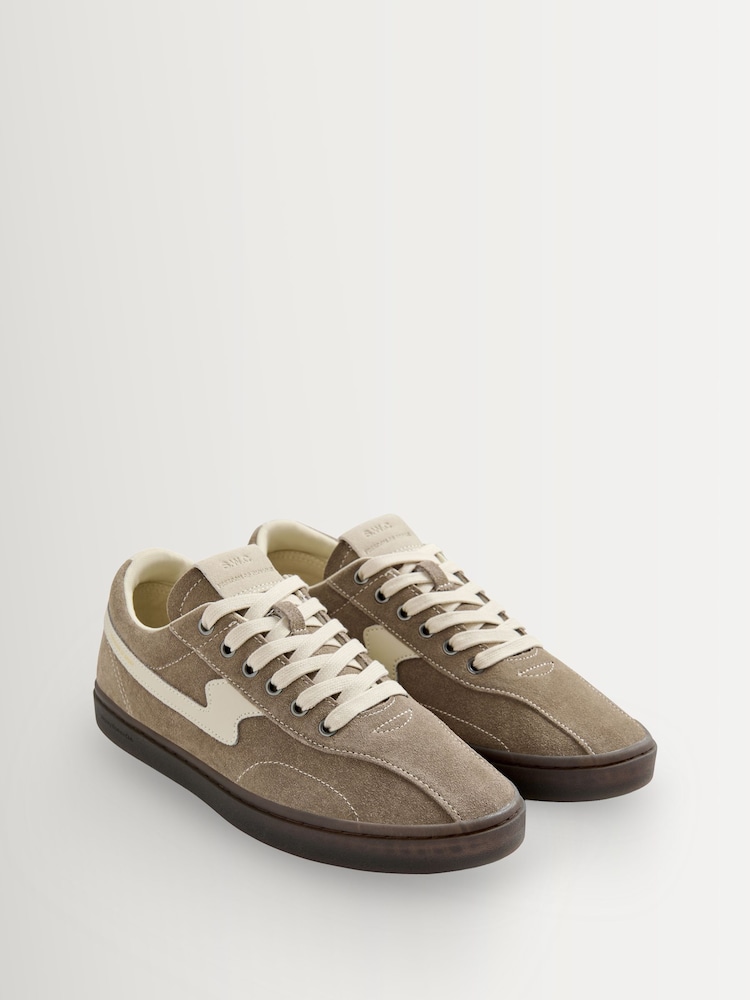 Stepney Workers Club Grey Surma S-Strike Mono Low Cupsole Trainers - Image 2 of 4