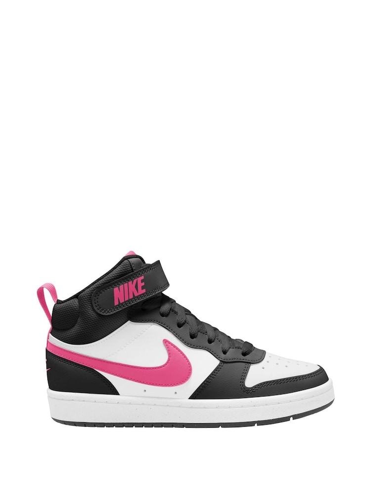 Белый/черный/розовый - Nike подростковые кроссовки средней длины Nike Court Borough - Image 1 of 12
