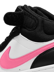 Белый/черный/розовый - Nike подростковые кроссовки средней длины Nike Court Borough - Image 10 of 12