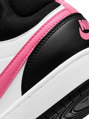 Белый/черный/розовый - Nike подростковые кроссовки средней длины Nike Court Borough - Image 12 of 12