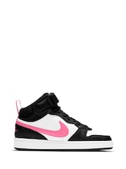 Белый/черный/розовый - Nike подростковые кроссовки средней длины Nike Court Borough - Image 3 of 12