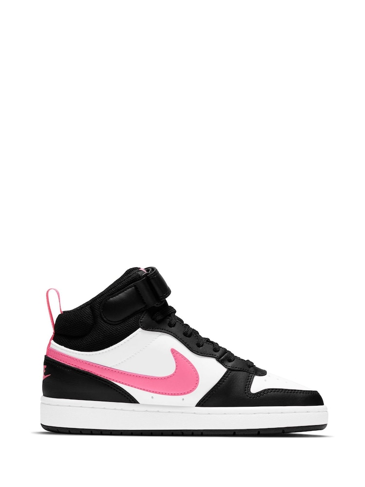 Blanc/noir/rose - Baskets mi-Baskets du tribunal de Nike pour adolescents - Image 3 of 12