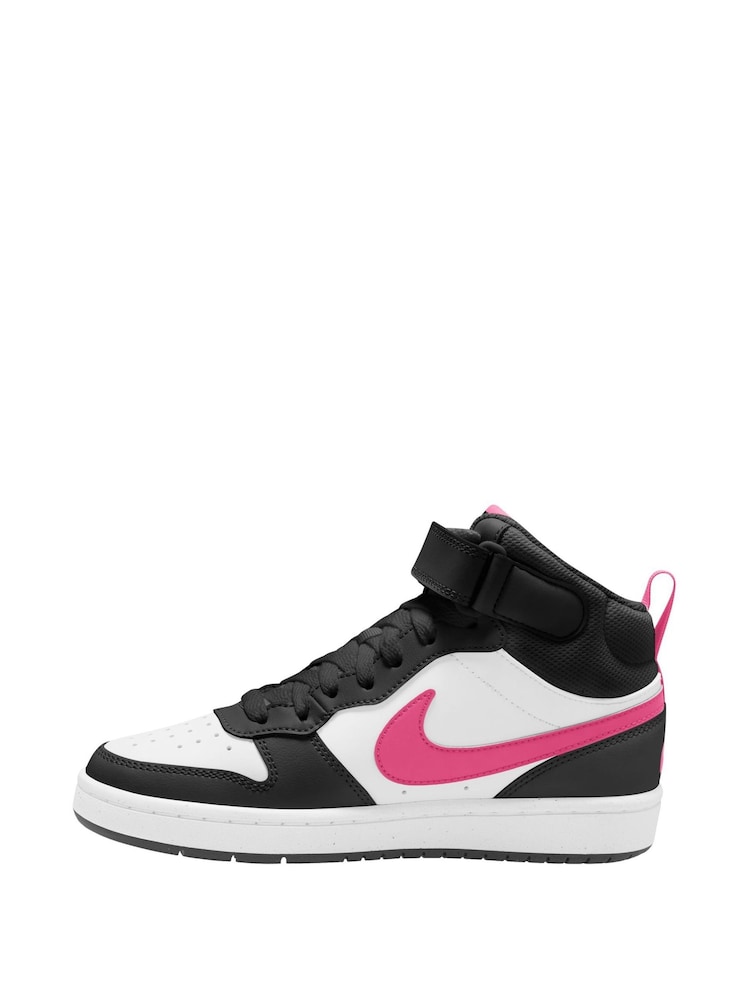 Blanc/noir/rose - Baskets mi-Baskets du tribunal de Nike pour adolescents - Image 4 of 12