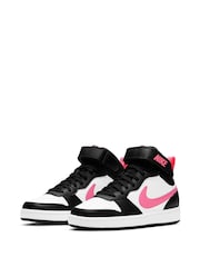 Белый/черный/розовый - Nike подростковые кроссовки средней длины Nike Court Borough - Image 5 of 12