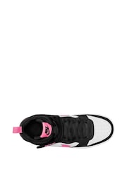 Белый/черный/розовый - Nike подростковые кроссовки средней длины Nike Court Borough - Image 7 of 12