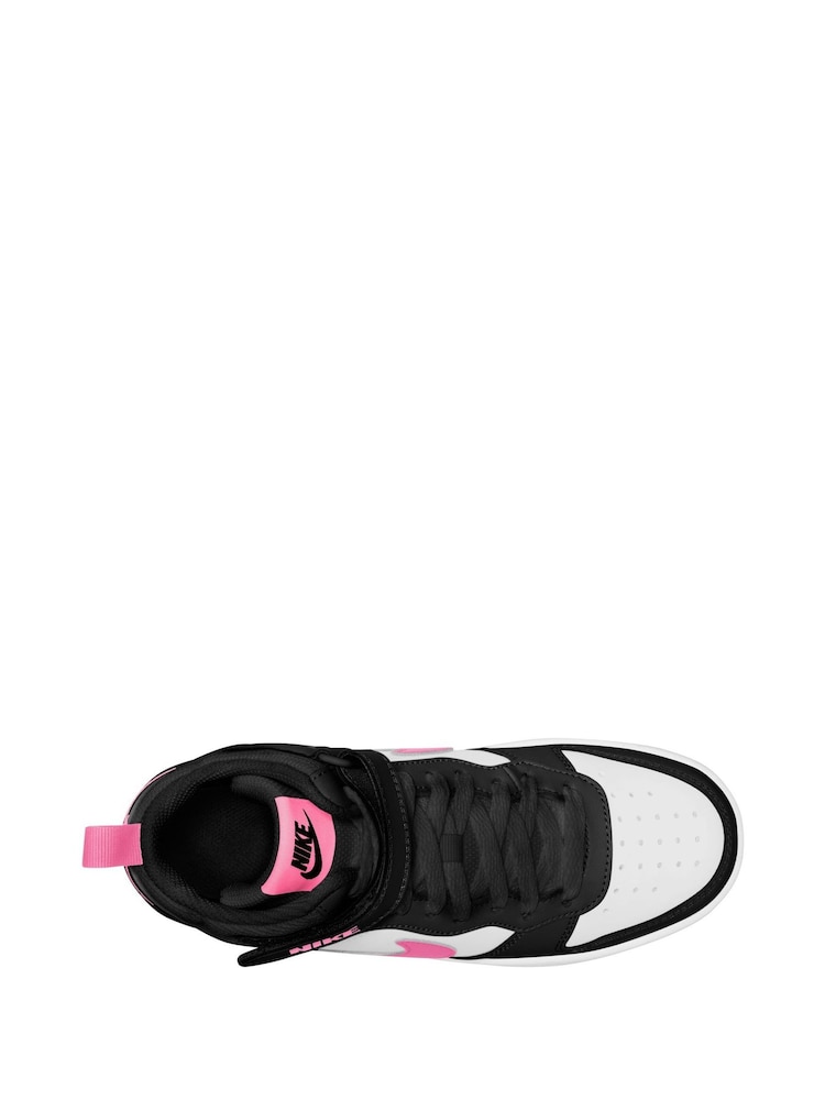 Blanc/noir/rose - Baskets mi-Baskets du tribunal de Nike pour adolescents - Image 7 of 12