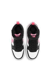 Белый/черный/розовый - Nike подростковые кроссовки средней длины Nike Court Borough - Image 8 of 12