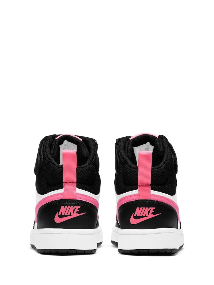 Blanc/noir/rose - Baskets mi-Baskets du tribunal de Nike pour adolescents - Image 9 of 12