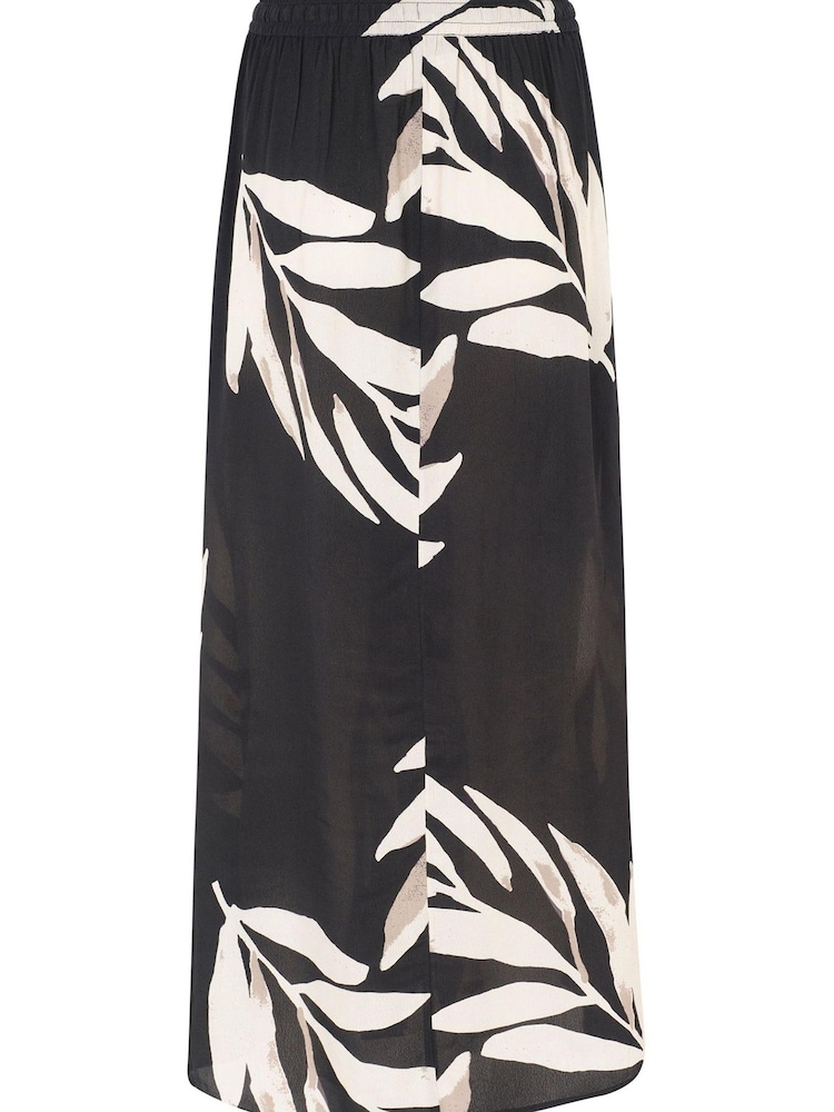 Mint Velvet Black Poppy Print Maxi Skirt - Image 4 of 4