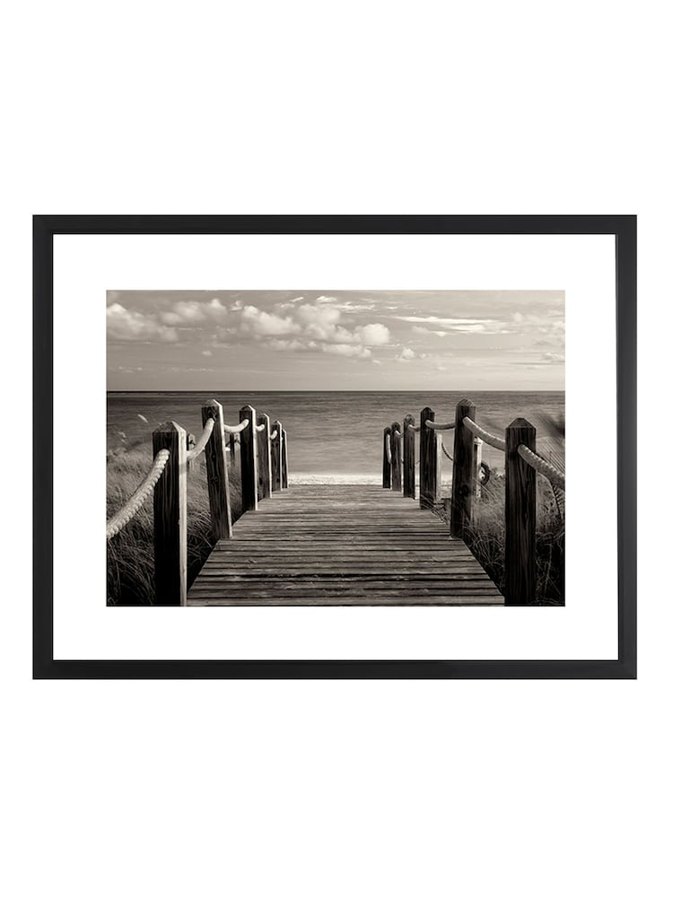 Brookpace Lascelles Black Pathway To Paradise Wall Art In Matt Black Frame - Image 1 of 1