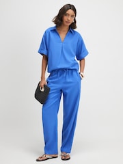 River Island Blue Linen Blend Short Sleeve Shirt - Image 4 of 4