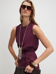 River Island Red Cupro Sleeveless Maxi Dress - Image 4 of 4