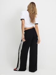 River Island Black Premium Tape Wide Leg Joggers - Image 4 of 4