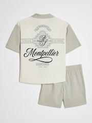 River Island Green Montpellier Shirt And Shorts Set - Image 2 of 5