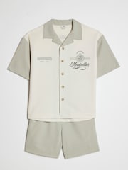 River Island Green Montpellier Shirt And Shorts Set - Image 3 of 5