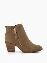 Dune London Brown Chrome Zip-Up Paicey Ankle Boots - Image 1 of 6