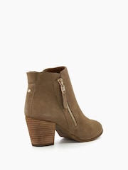 Dune London Brown Chrome Zip-Up Paicey Ankle Boots - Image 5 of 6