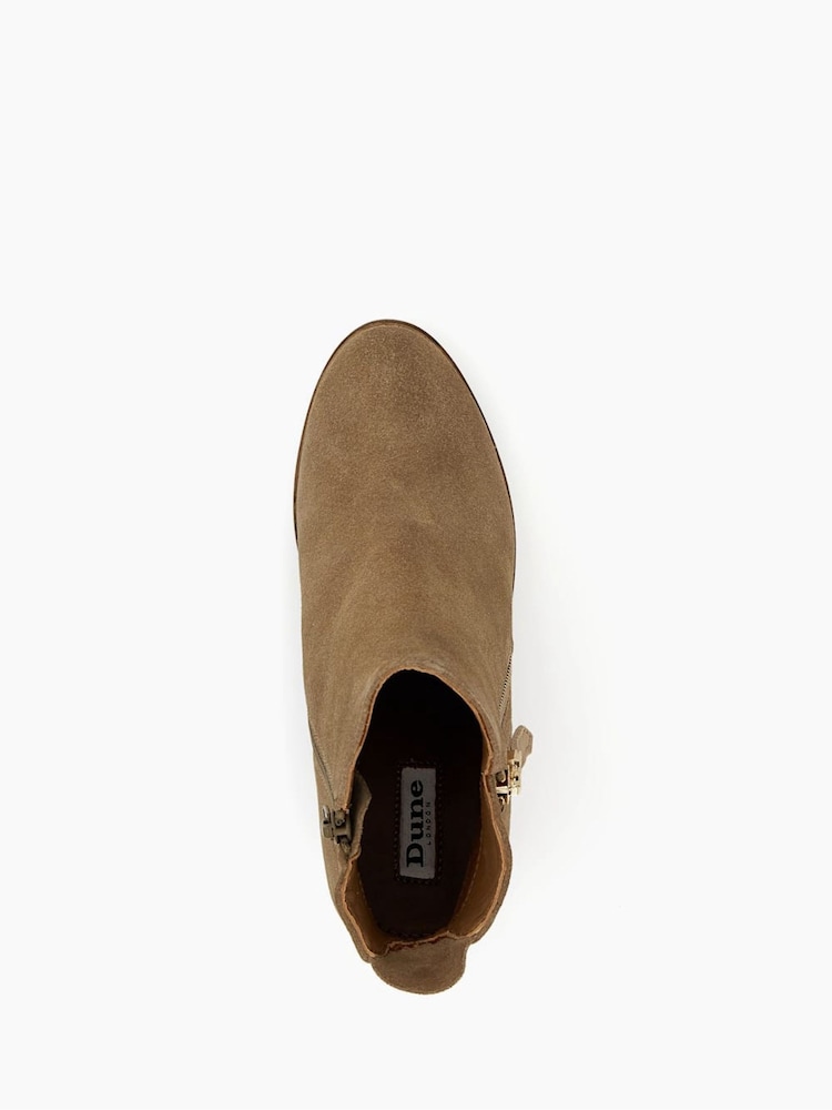 Dune London Brown Chrome Zip-Up Paicey Ankle Boots - Image 6 of 6