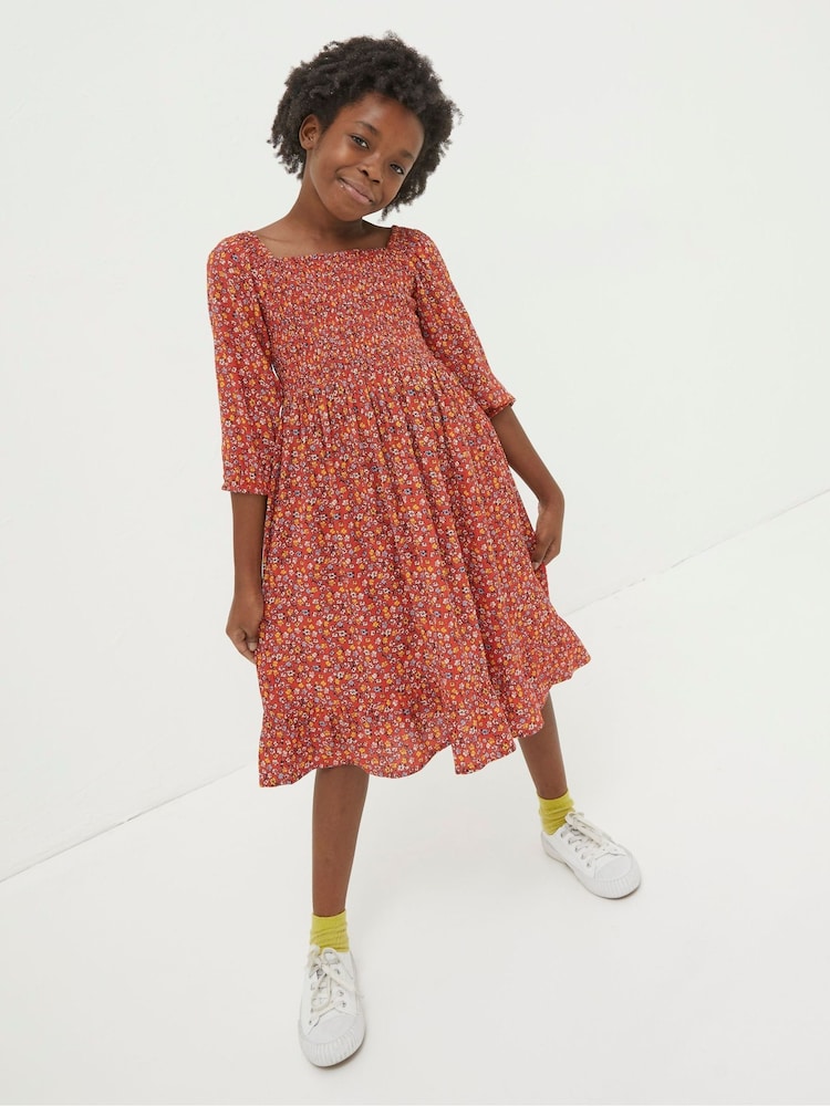 FatFace Adele Red Floral Printed Dress - Image 1 of 4