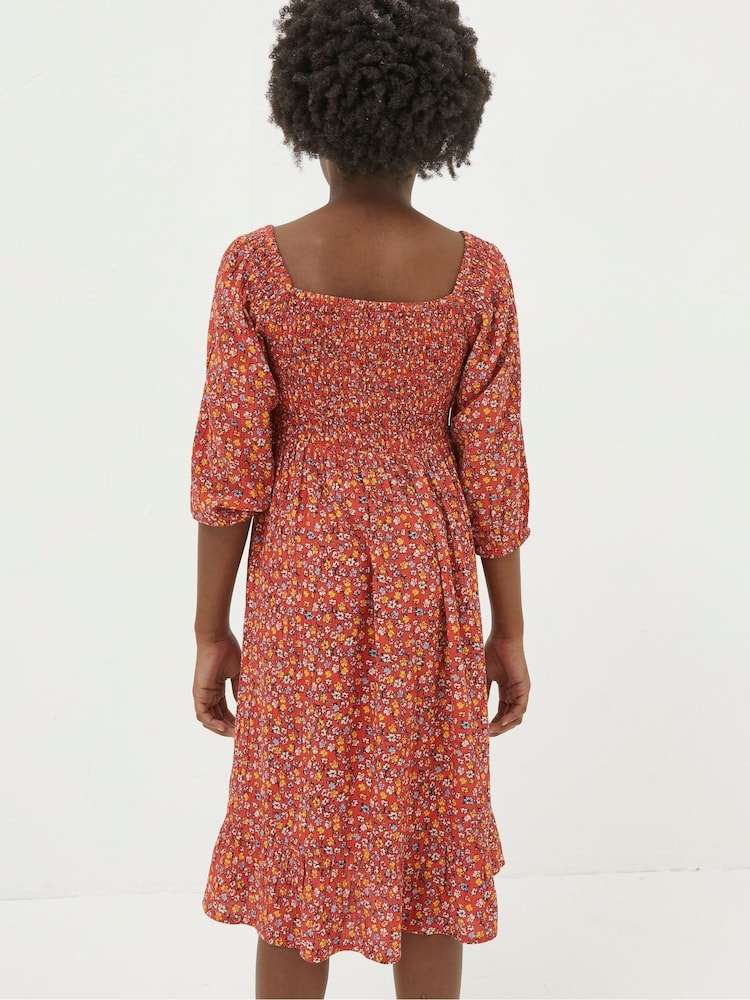 FatFace Adele Red Floral Printed Dress - Image 2 of 4