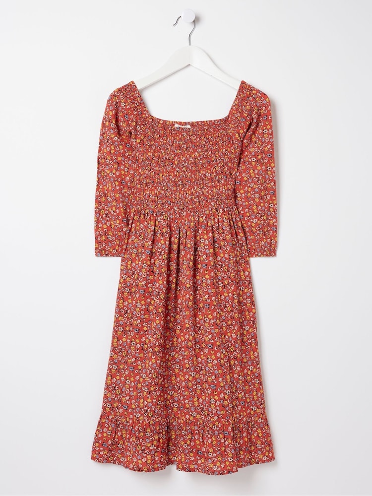 FatFace Adele Red Floral Printed Dress - Image 4 of 4