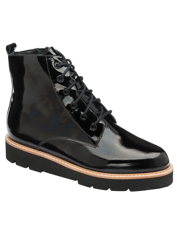 Ravel Black Dark Leather Ankle Boots - Image 1 of 4