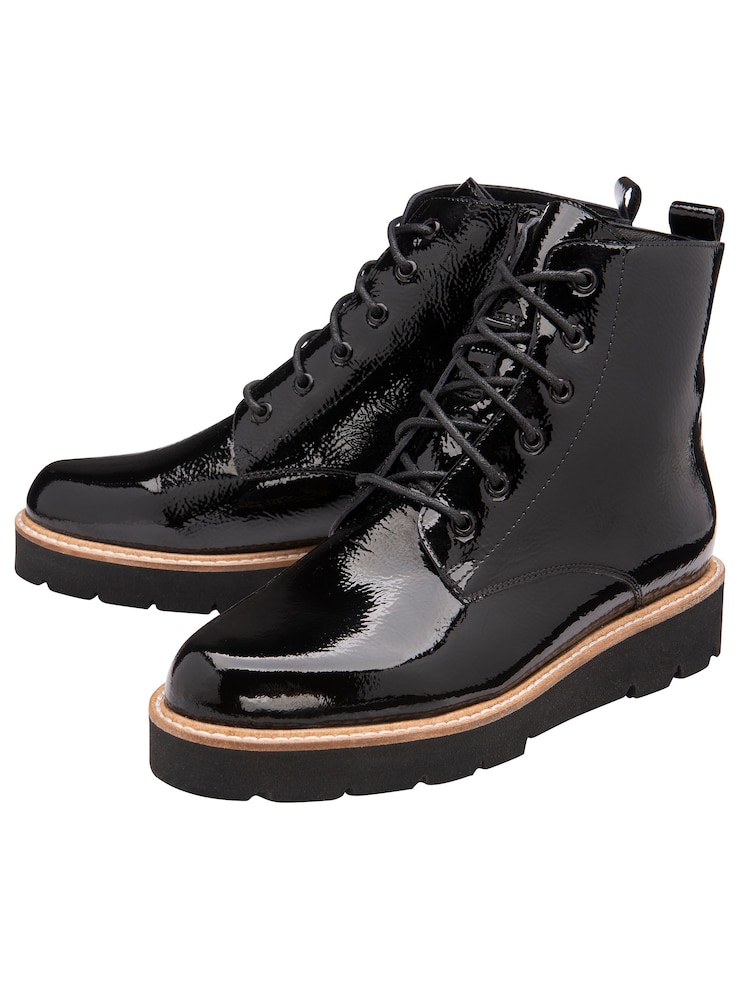 Ravel Black Dark Leather Ankle Boots - Image 2 of 4