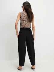 River Island Black Drapey Barrel Leg Trousers - Image 4 of 4