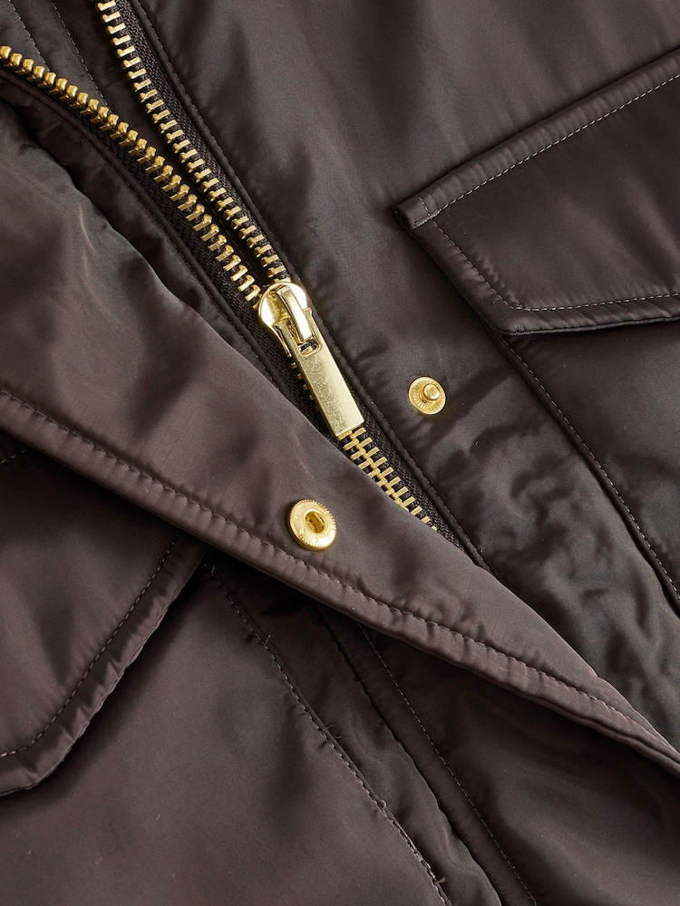 Chocolate Brown Shower Resistant Utility Jacket - Image 6 of 6