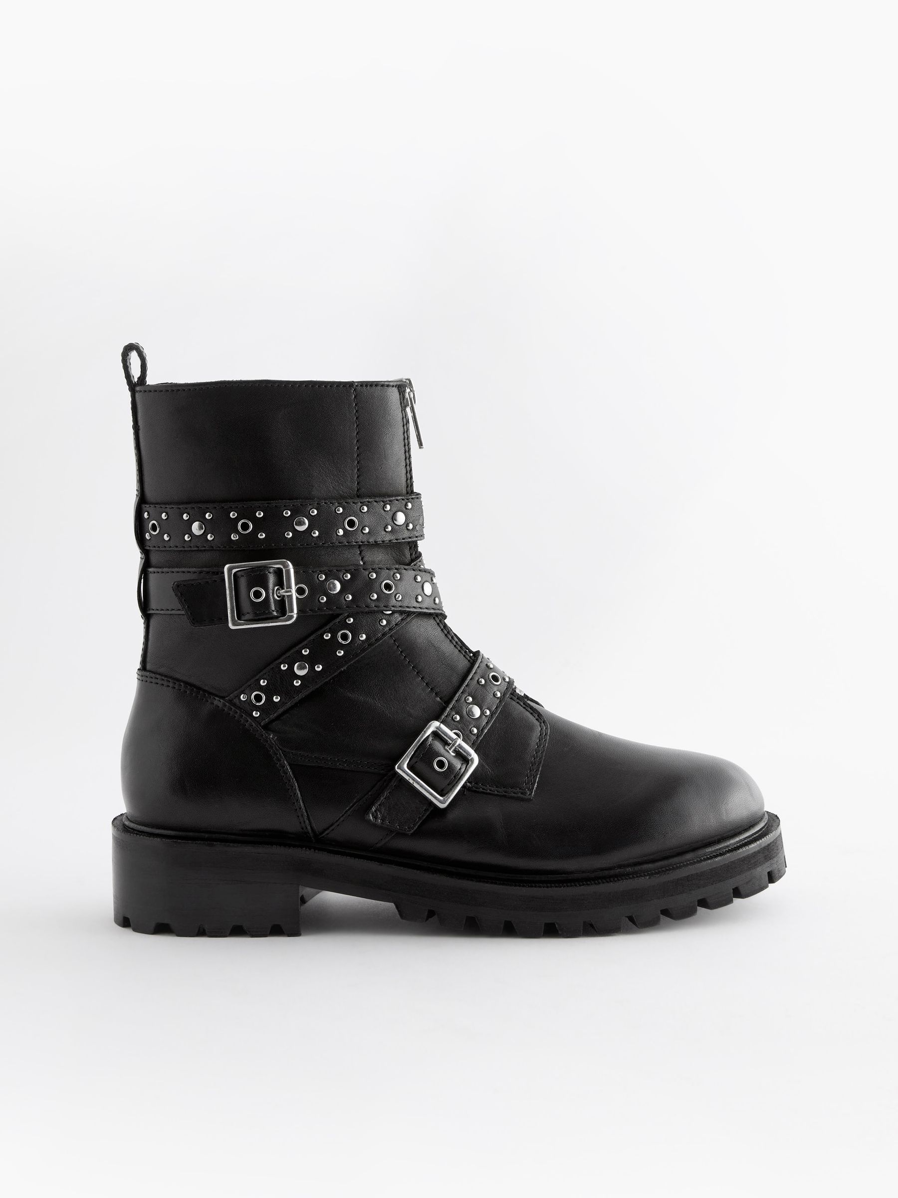 Studded moto boots top