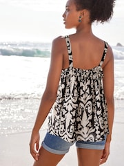 Black/White Print Sleeveless Cami Top - Image 2 of 5