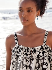 Black/White Print Sleeveless Cami Top - Image 3 of 5