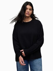 AllSaints Black Kiki Cashmere Blend Jumper - Image 1 of 7