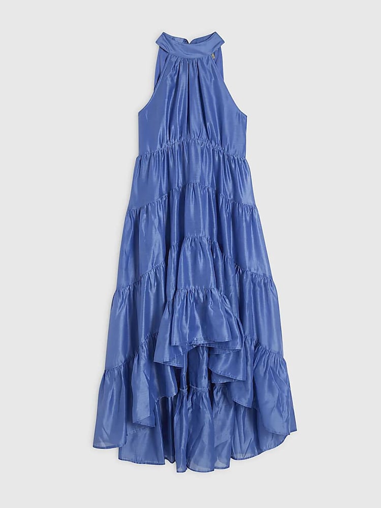 River Island שמלת מקסי מדורגת עם סגירה בעורף, מידות קטנות - תמונה 1 מתוך 2 River Island שמלת מקסי מדורגת עם סגירה בעורף, מידות קטנות - תמונה 1 מתוך 2