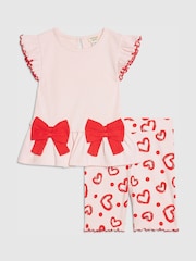 River Island Pink Peplum Top &  Shorts Set - Image 1 of 5