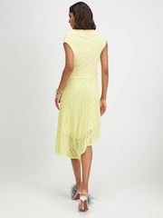 River Island Yellow Lace Skirt Hybrid Midi Dress - Image 2 of 4