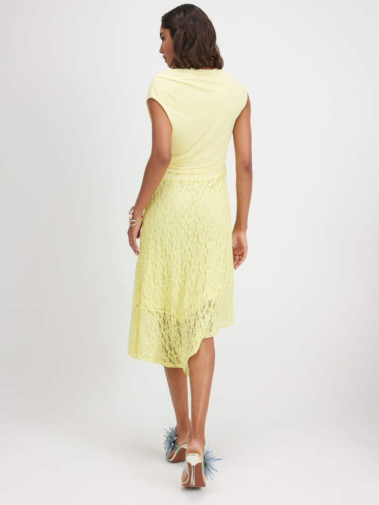 River Island Yellow Lace Skirt Hybrid Midi Dress - Image 2 of 4 River Island Yellow Lace Skirt Hybrid Midi Dress - Image 2 of 4