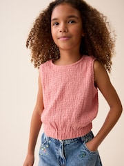 Pink Textured Vest (3-16yrs) - Image 1 of 7