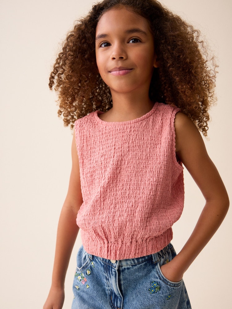 Pink Textured Vest (3-16yrs) - Image 1 of 7