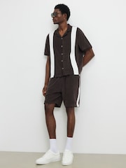 River Island Brown Blocked Towelling Shirt - Image 4 of 4