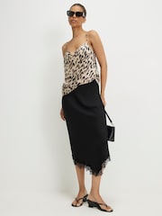 River Island Brown Satin Leopard Print Cowl Neck Cami Top - Image 3 of 4