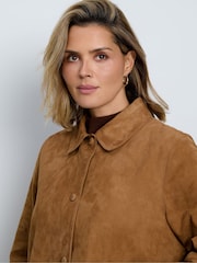 Live Unlimited Brown Suede Button Through Jacket - Image 2 of 7
