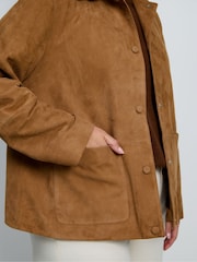 Live Unlimited Brown Suede Button Through Jacket - Image 4 of 7