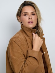 Live Unlimited Brown Suede Button Through Jacket - Image 5 of 7
