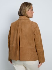 Live Unlimited Brown Suede Button Through Jacket - Image 7 of 7