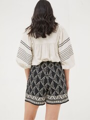 FatFace Black Mono Geo Flippy Shorts - Image 2 of 5