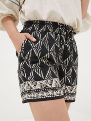FatFace Black Mono Geo Flippy Shorts - Image 4 of 5